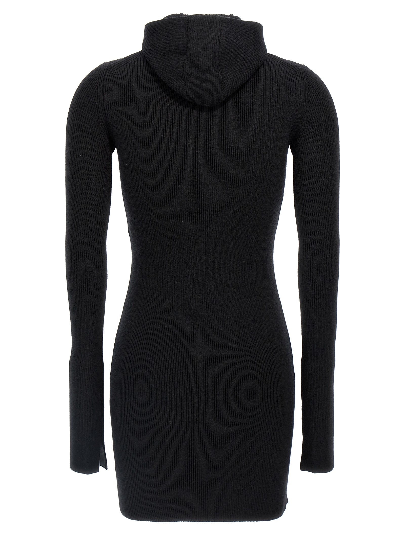Black Wool Short Dress