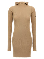 Beige Wool Short Dress