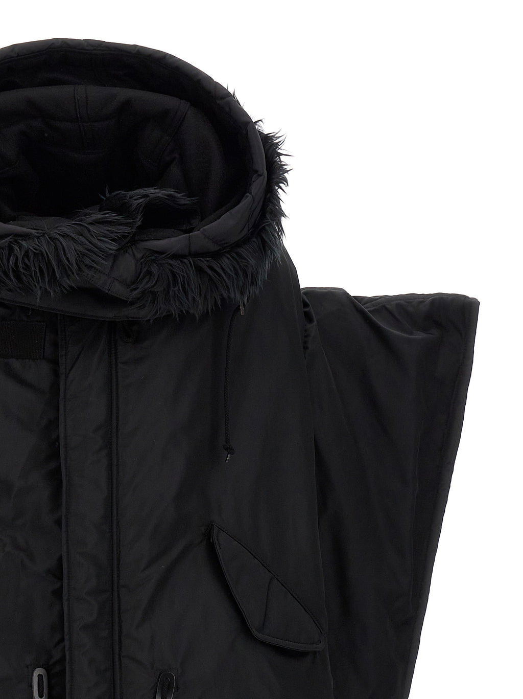 Black Nylon Full-Length Jacket