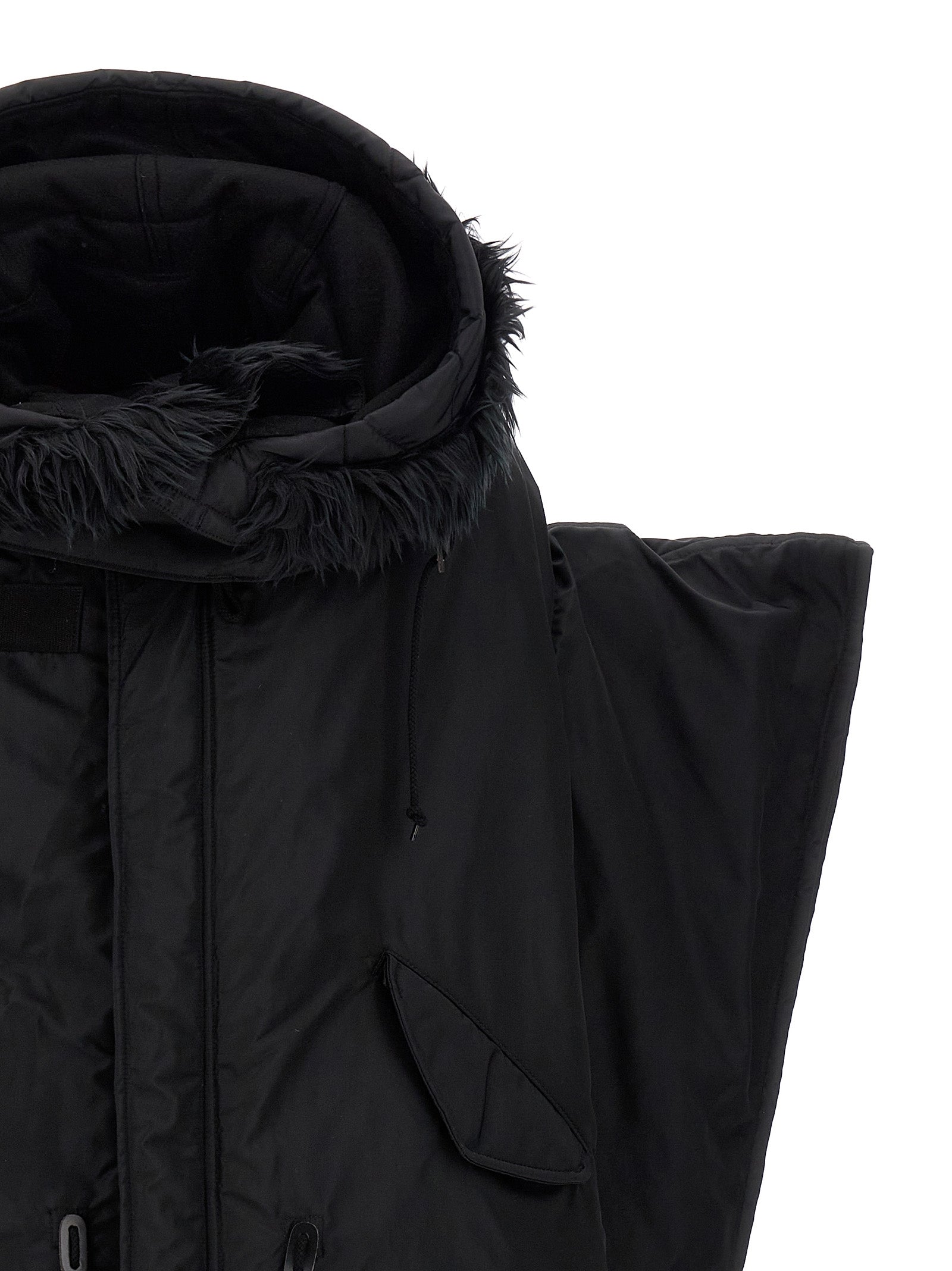 Black Nylon Full-Length Jacket