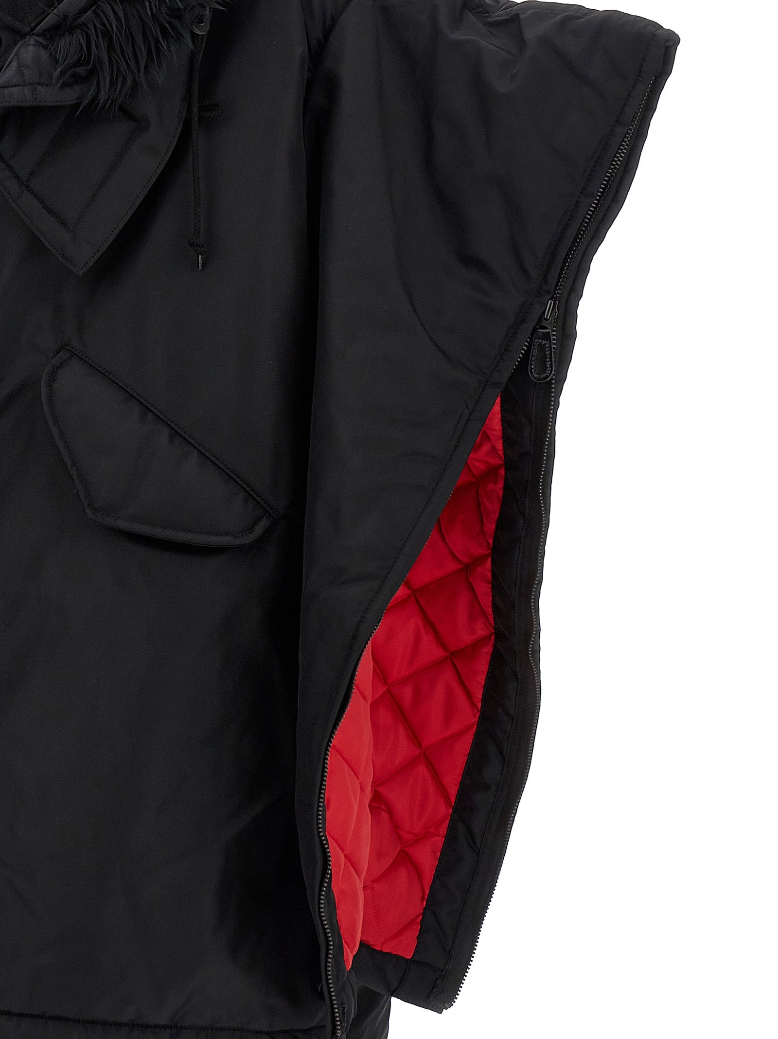 Black Nylon Full-Length Jacket