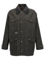 Brown Polyester Full-Length Jacket