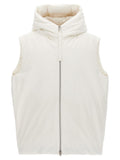White Polyester Sleeveless Jacket