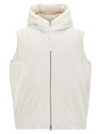 White Polyester Sleeveless Jacket