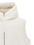 White Polyester Sleeveless Jacket