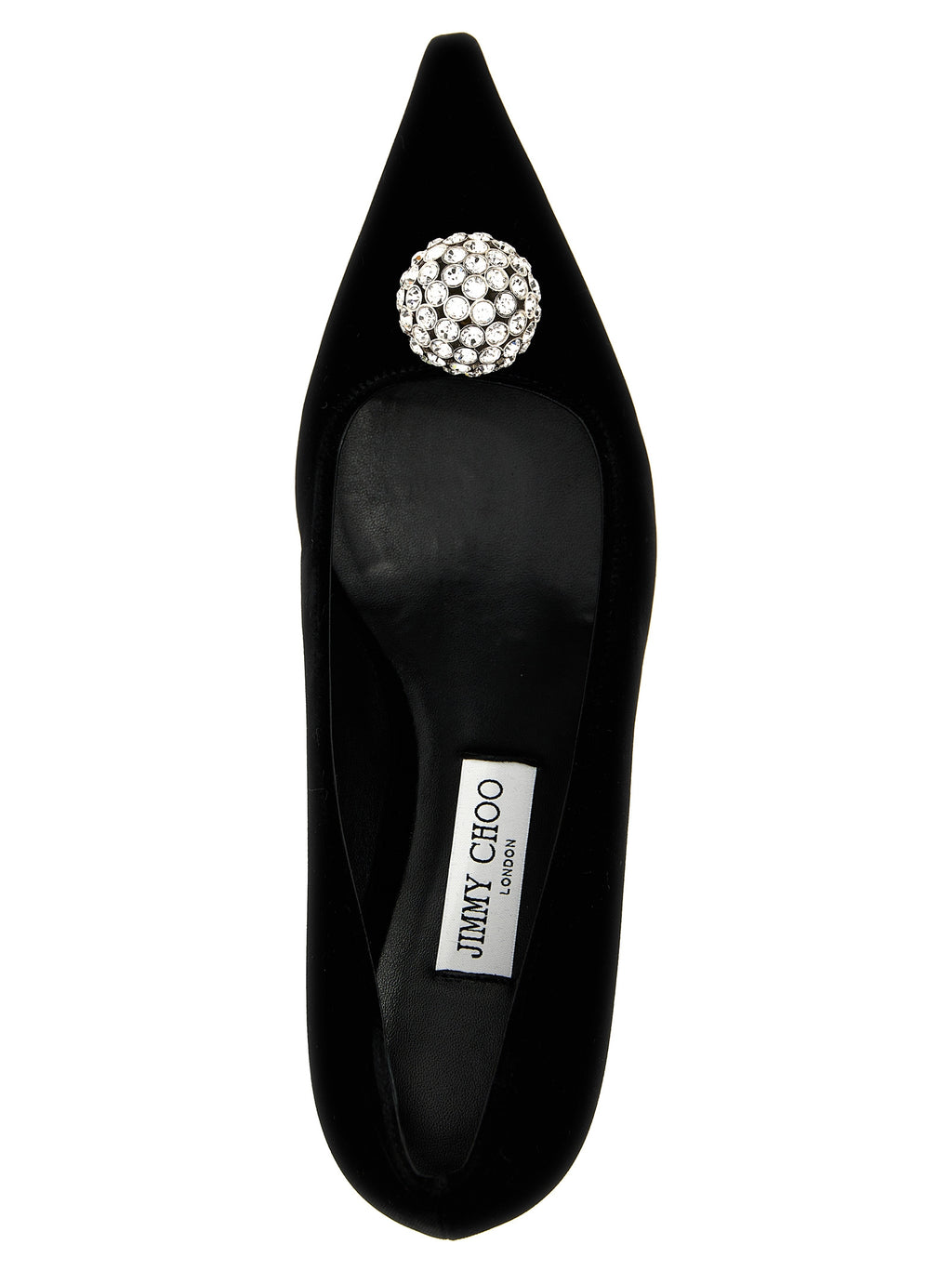 Black Textile Mid Heel Pumps