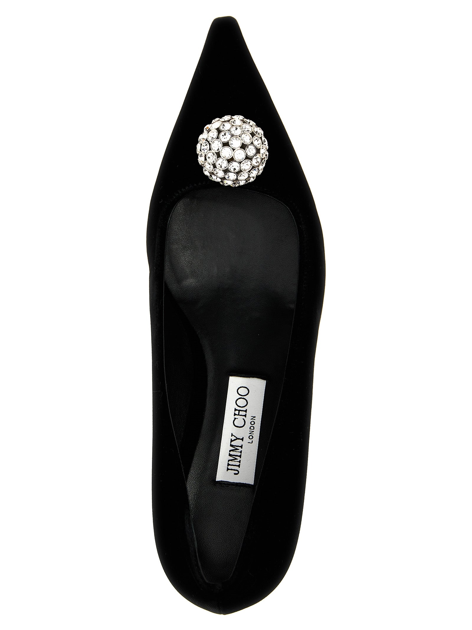 Black Textile Mid Heel Pumps