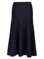 Blue Wool Midi Skirt