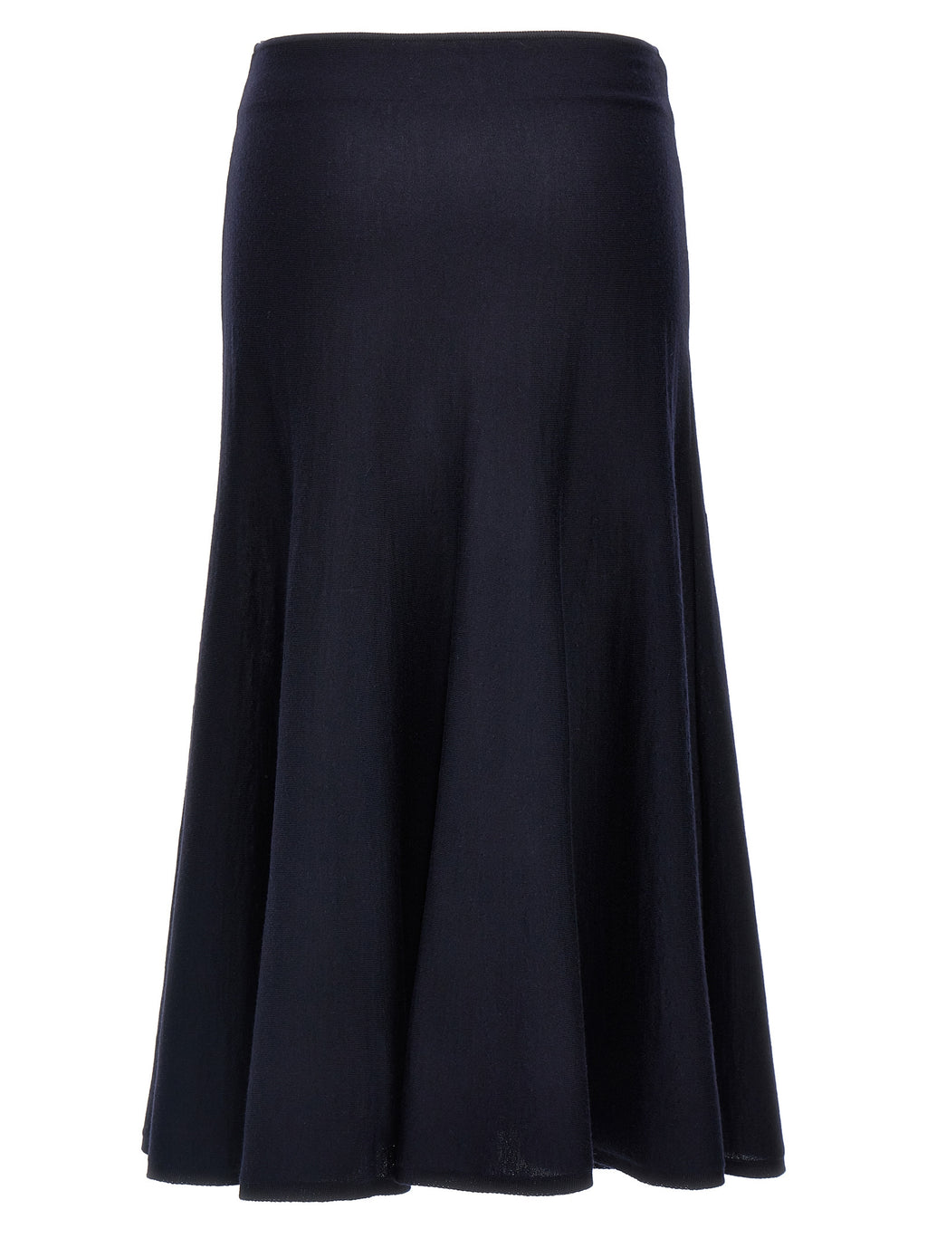 Blue Wool Midi Skirt