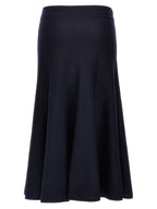 Blue Wool Midi Skirt