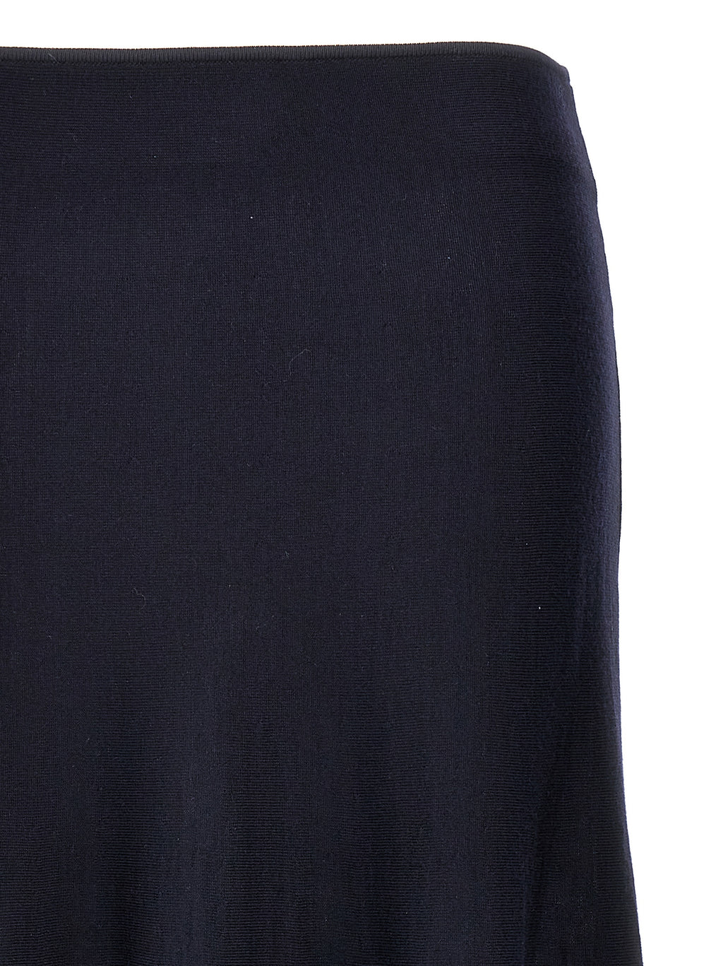 Blue Wool Midi Skirt