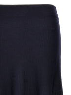 Blue Wool Midi Skirt