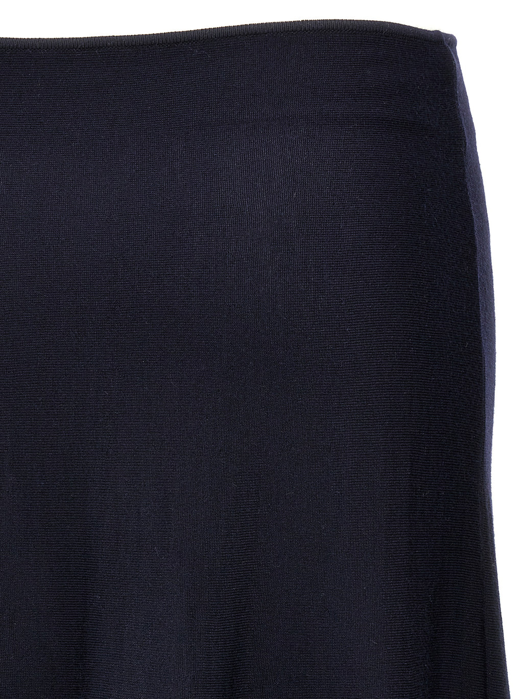 Blue Wool Midi Skirt