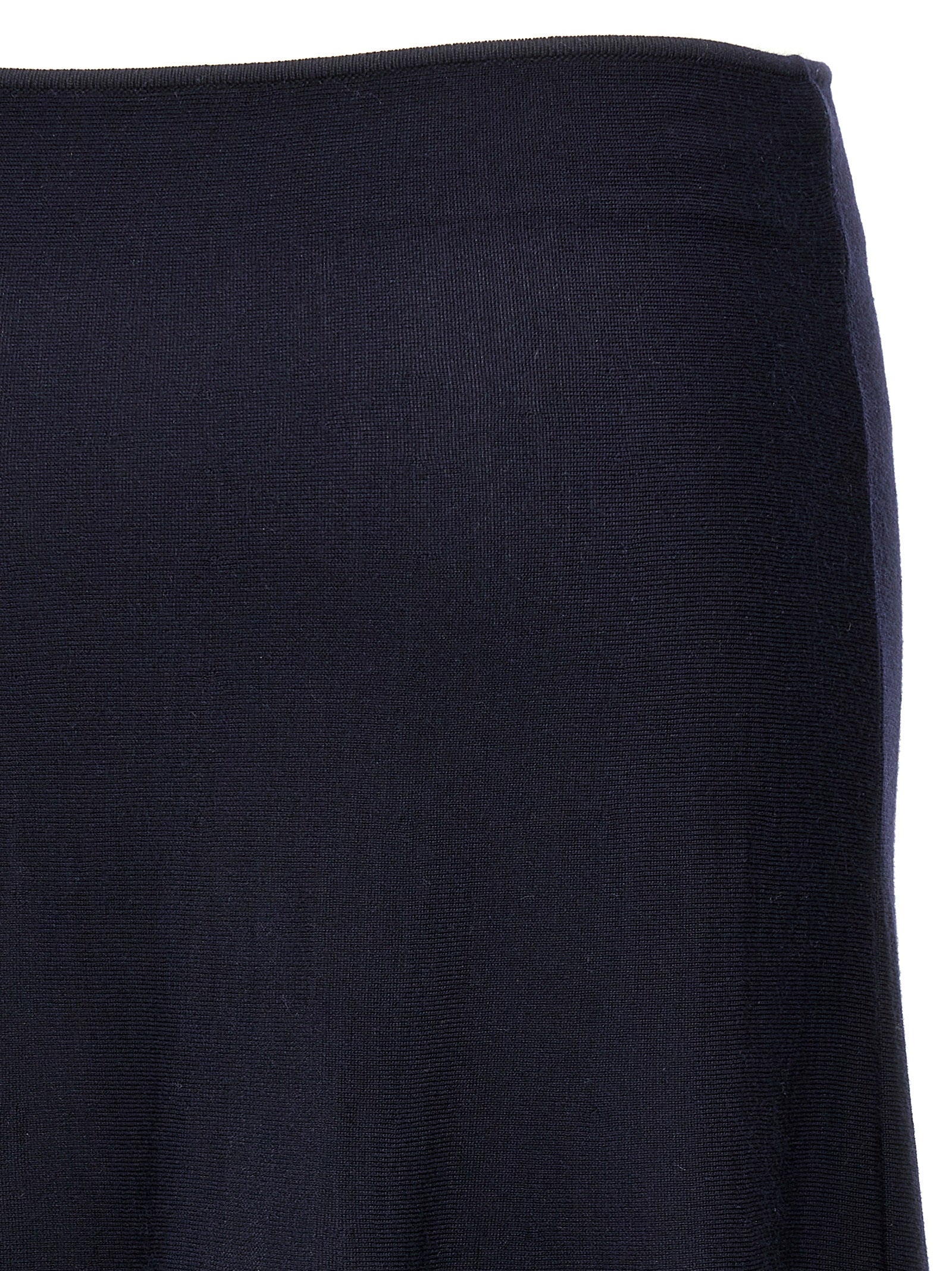 Blue Wool Midi Skirt