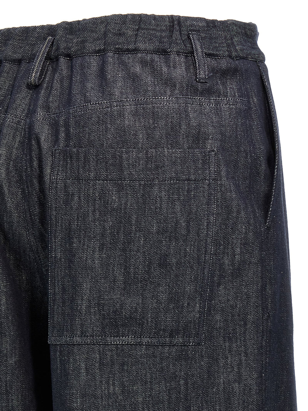 Blue Cotton Casual Pants