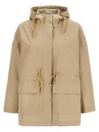 Beige Cotton Parka