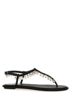 Black Viscose Flat Sandals