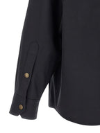 Blue Polyester Full-Length Jacket