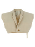 Beige Cotton Sleeveless Jacket