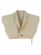 Beige Cotton Sleeveless Jacket