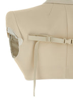 Beige Cotton Sleeveless Jacket