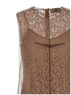 Beige Cotton Midi Dress