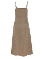 Gray Silk Midi Dress