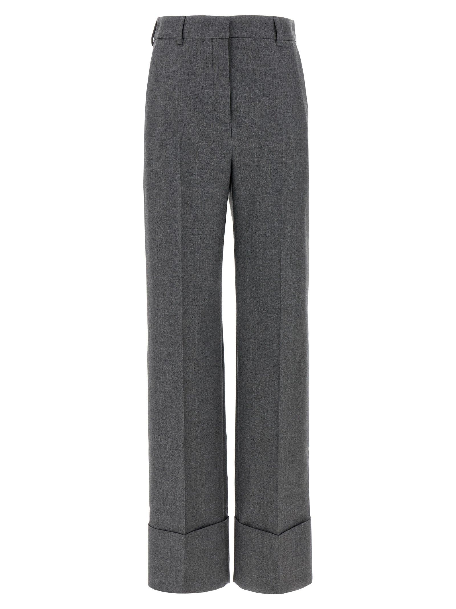 Gray Virgin Wool Dress Pants