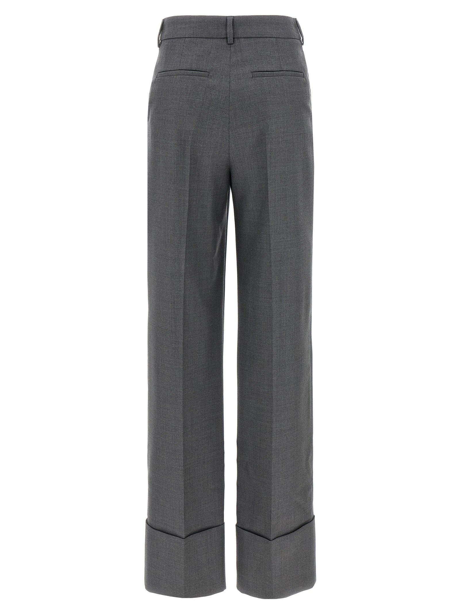 Gray Virgin Wool Dress Pants