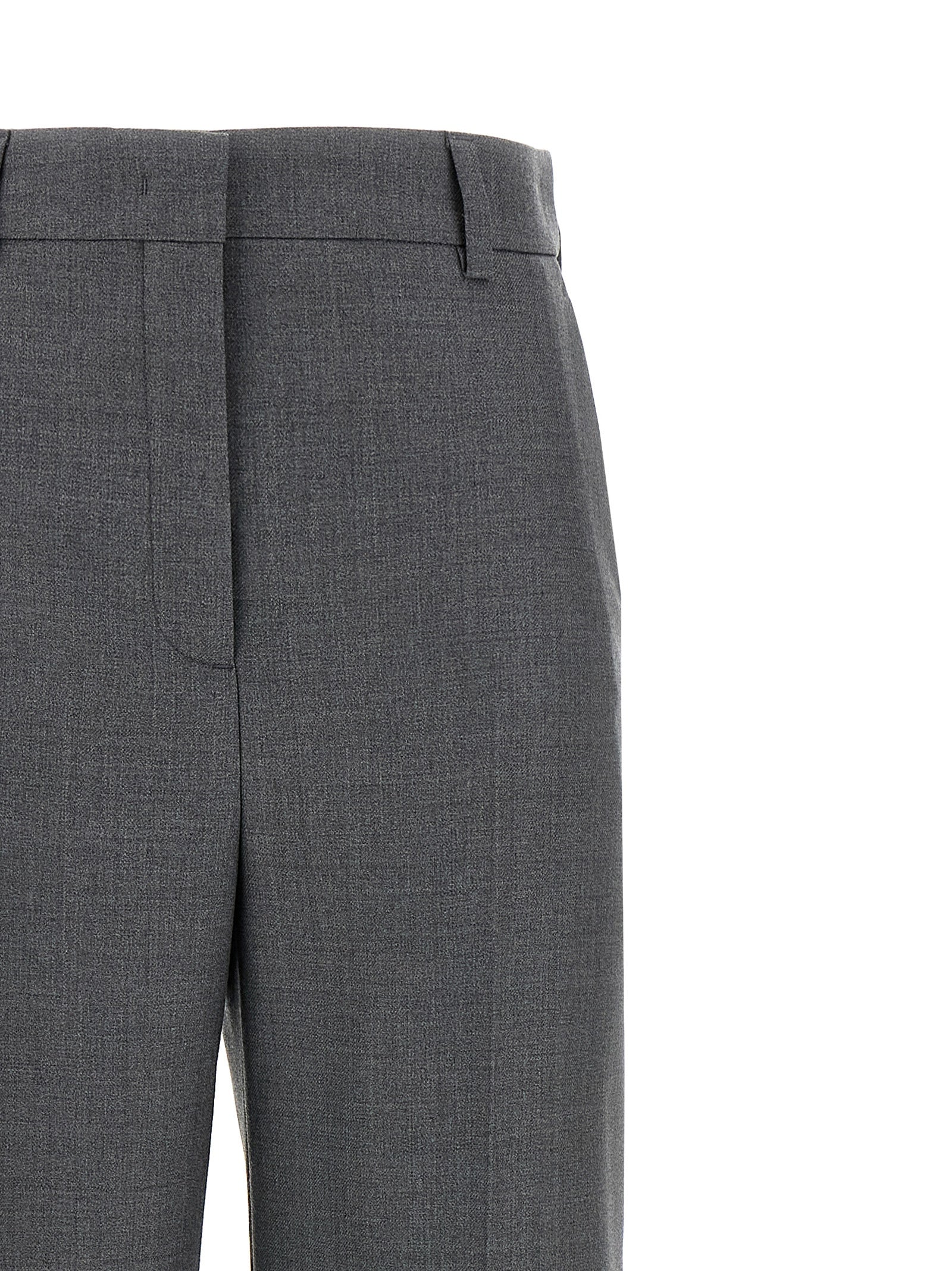 Gray Virgin Wool Dress Pants