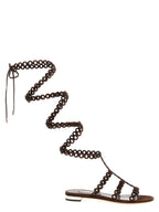 Brown Goatskin Flat Sandals
