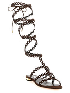 Brown Goatskin Flat Sandals