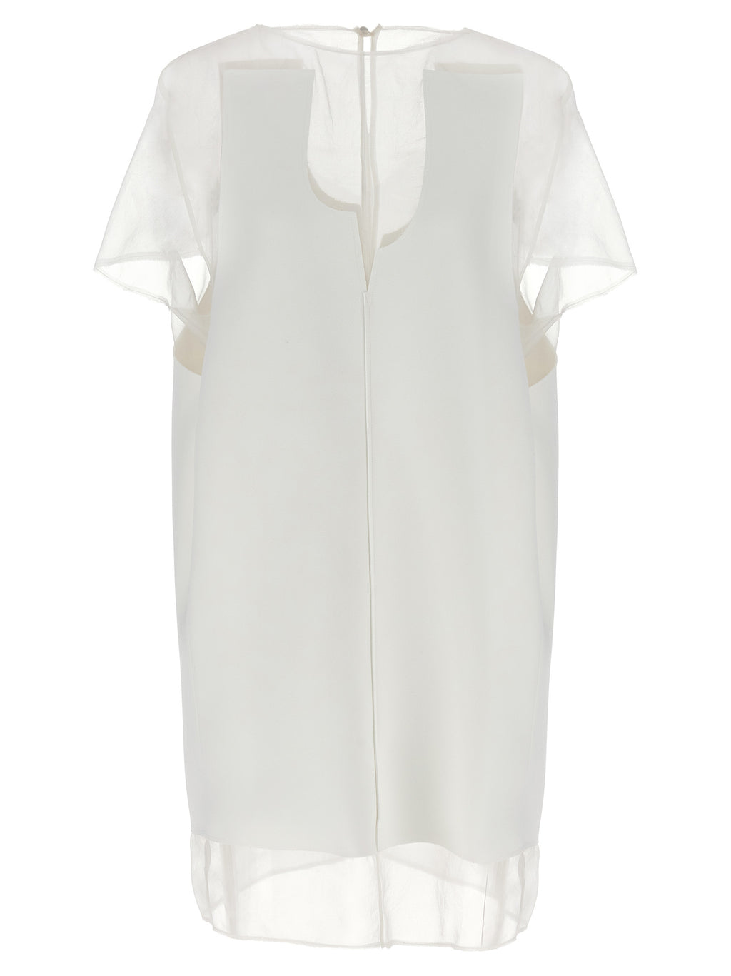 White Polyester Short Dress