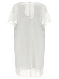 White Polyester Short Dress
