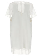 White Polyester Short Dress