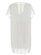 White Polyester Short Dress
