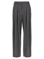 Gray Virgin Wool Casual Pants