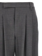 Gray Virgin Wool Casual Pants