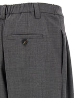 Gray Virgin Wool Casual Pants