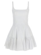White Polyester Short Dress