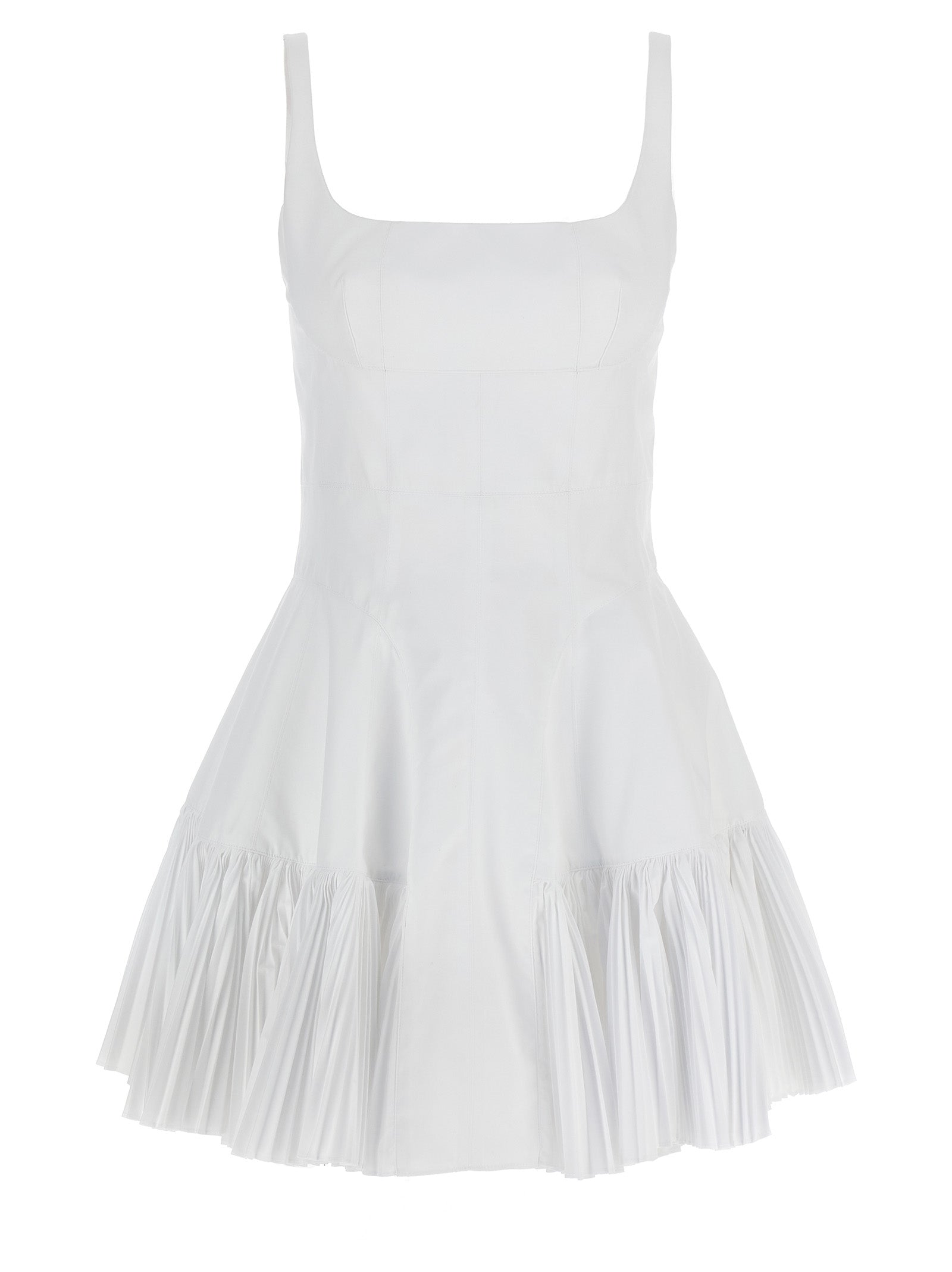 White Polyester Short Dress
