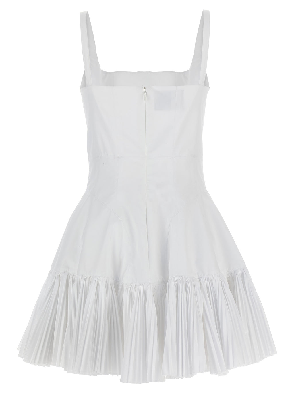 White Polyester Short Dress