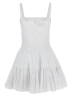 White Polyester Short Dress