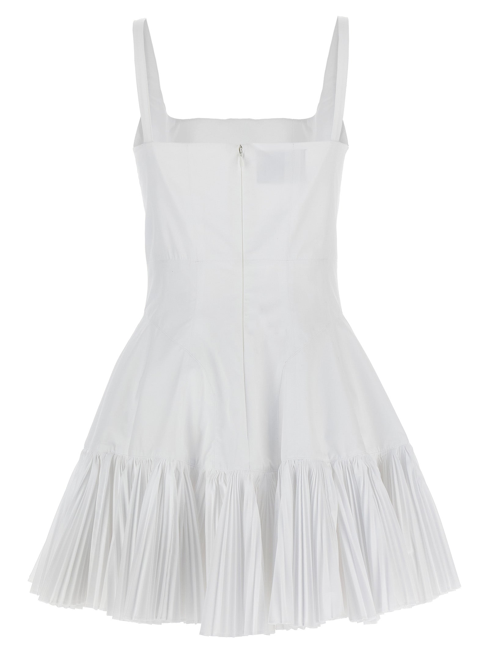 White Polyester Short Dress