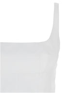 White Polyester Short Dress