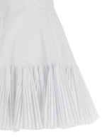 White Polyester Short Dress