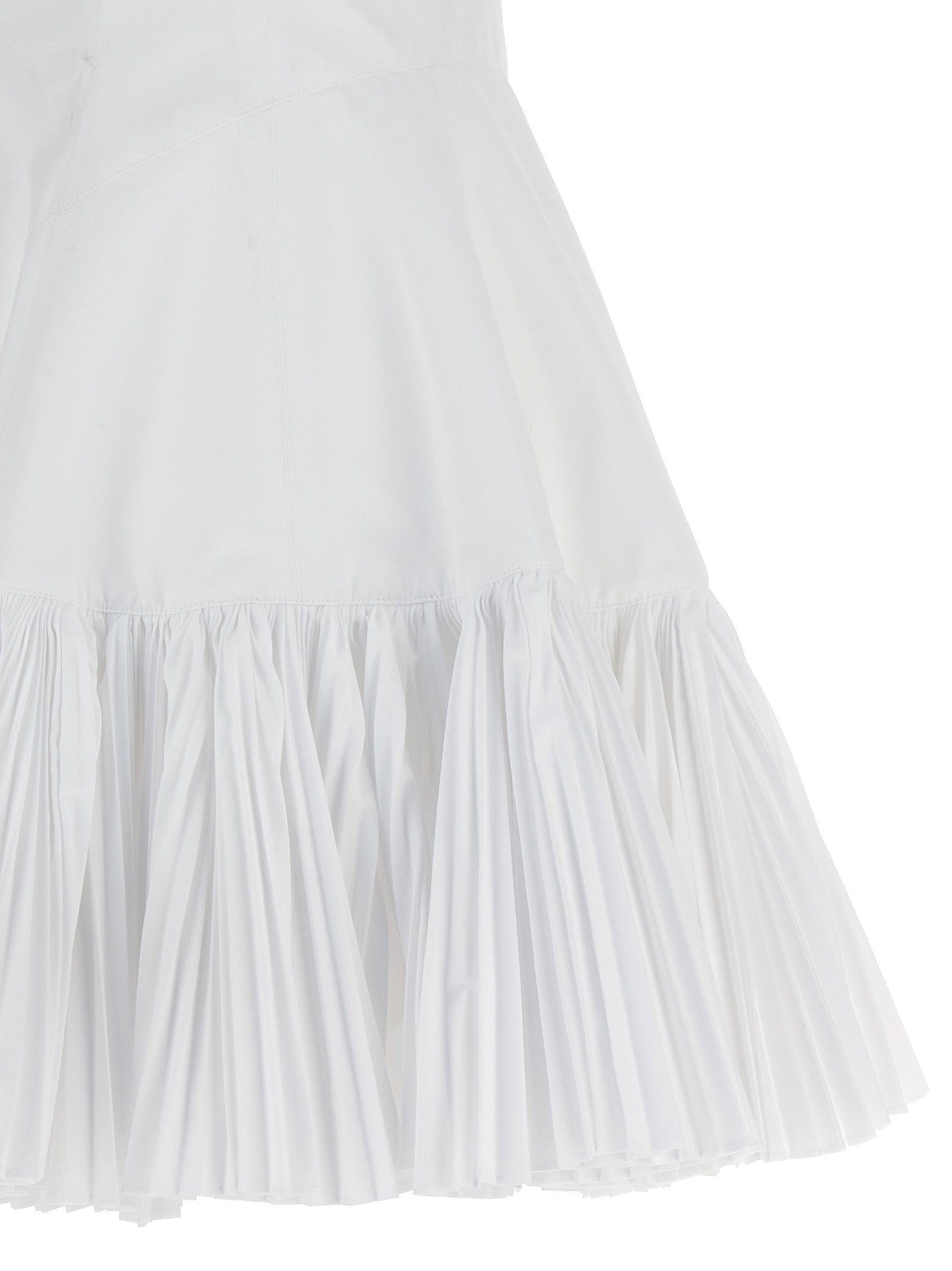 White Polyester Short Dress