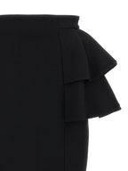 Black Virgin Wool Midi Skirt