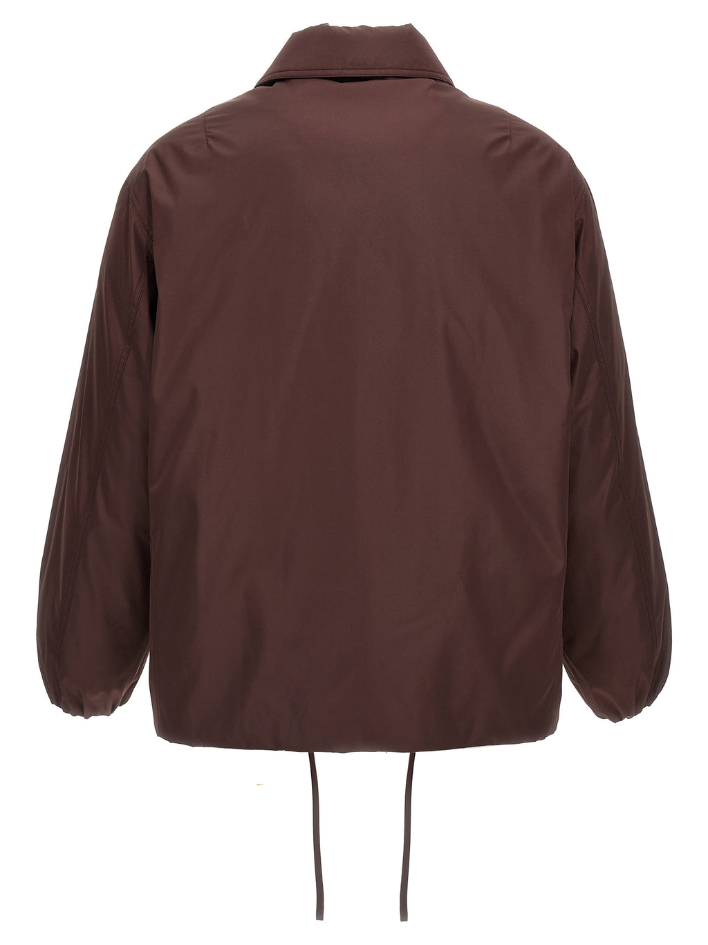 Brown Polyester Full-Length Jacket