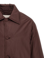 Brown Polyester Full-Length Jacket